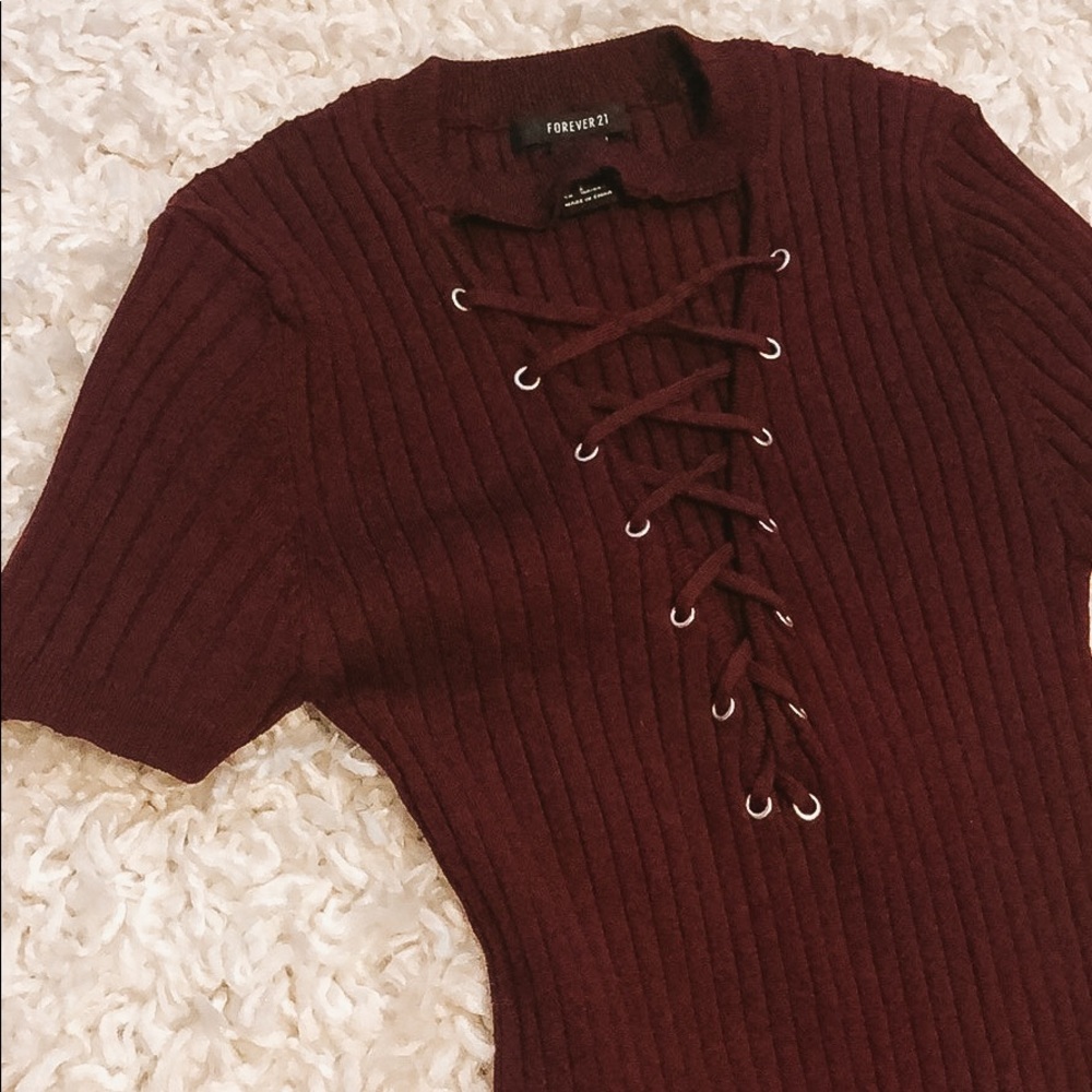 🌟BodyCon Burgundy Sweater Dress